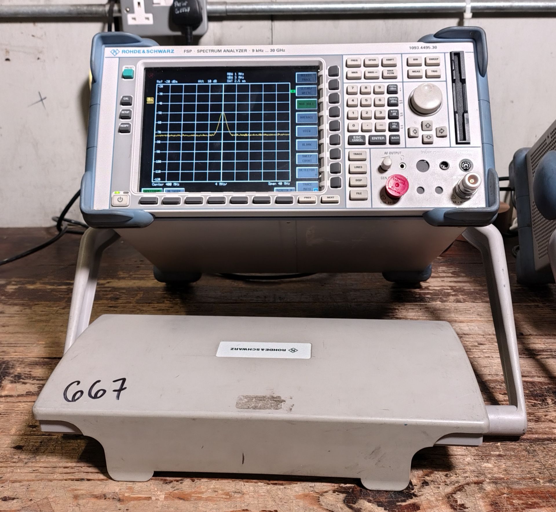 Rohde & Schwarz FSP spectrum analyzer - 9 kHz - 30 GHz - Serial No: 100510 - W 450 x D 530 x H 200mm - Image 2 of 9
