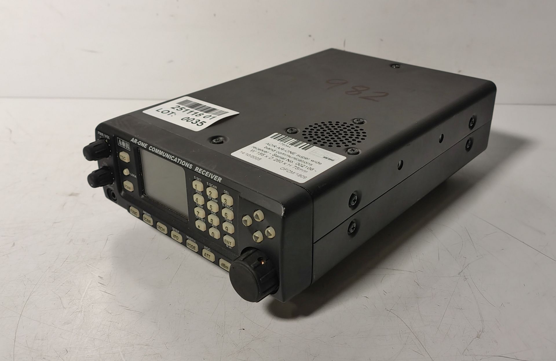 AOR AR-ONE super wide band communications receiver - Serial No: 002108 - W 155 x D 260 x H 75mm - Image 3 of 4