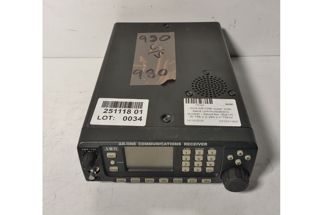 AOR AR-ONE super wide band communications receiver - Serial No: 002110 - W 155 x D 260 x H 75mm - Image 1 of 4
