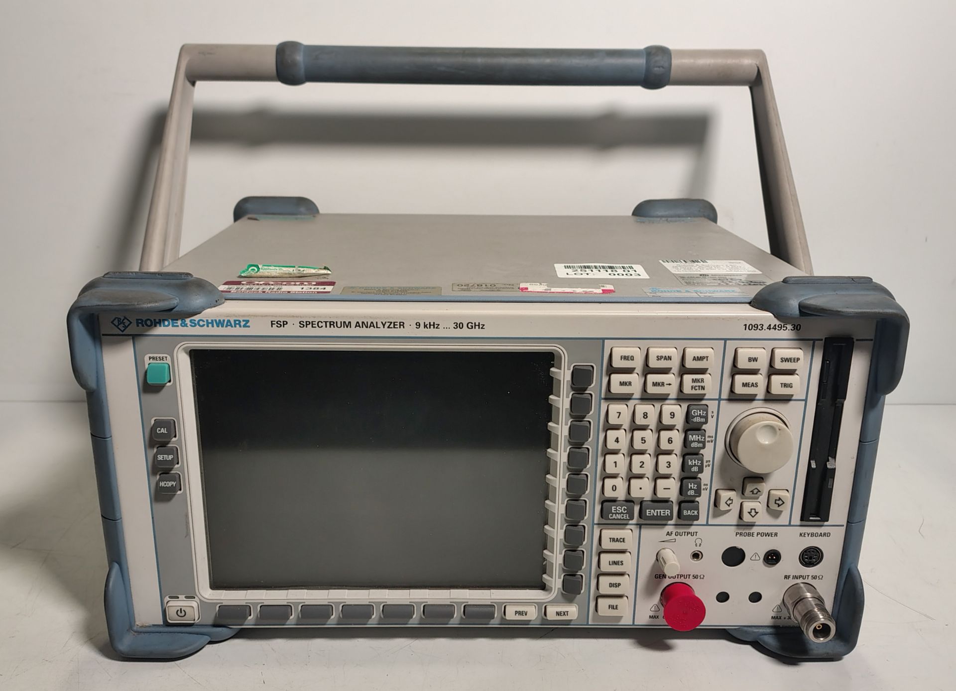 Rohde & Schwarz FSP spectrum analyzer - 9 kHz - 30 GHz - Serial No: 100510 - W 450 x D 530 x H 200mm