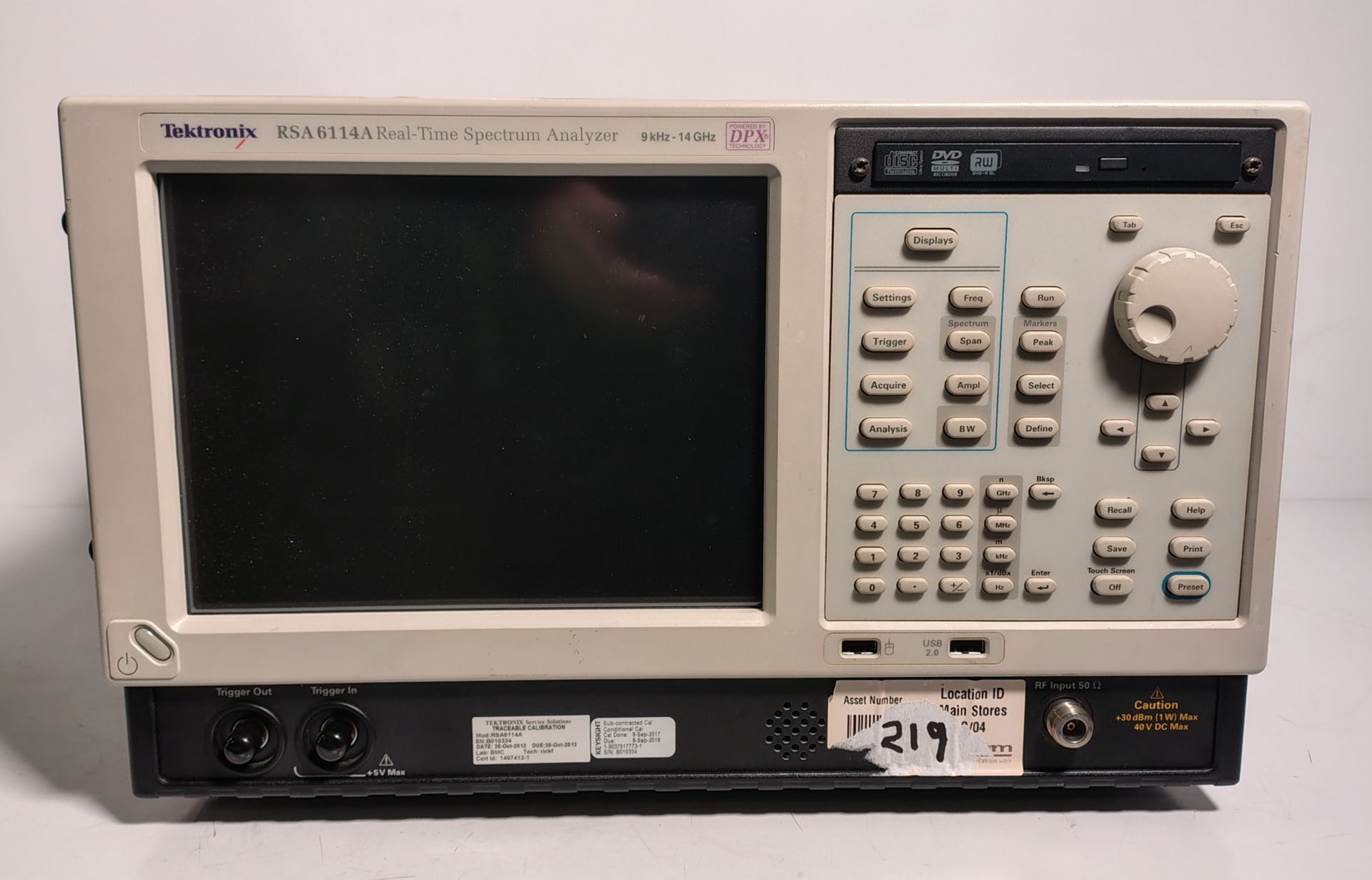Tektronix RSA 6114A real-time spectrum analyzer - 9 kHz - 14 GHz - Serial No: BO10334
