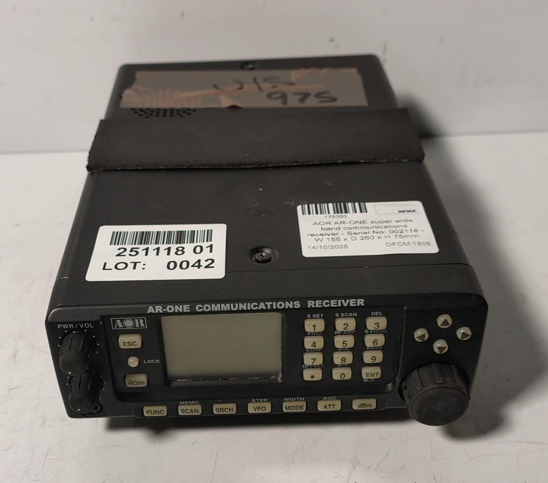 AOR AR-ONE super wide band communications receiver - Serial No: 002118 - W 155 x D 260 x H 75mm
