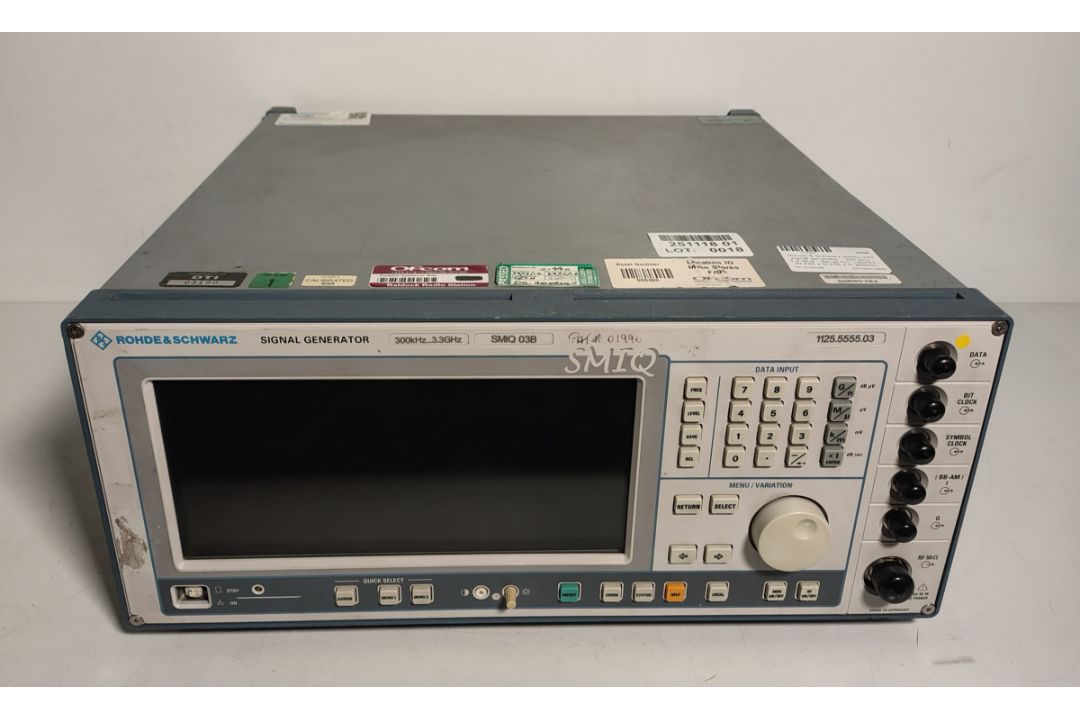 Rohde & Schwarz SMIQ 03B signal generator - 200 kHz - 3.3 GHz - Serial No: 100033 - Image 1 of 9