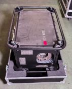 Barco HDX-W18 flex projector minus lens with portable flight case - W 1020 x D 710 x H 740mm
