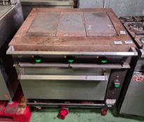 Falcon E1006 3HP stainless steel electric hotplate oven range - W 900 x D 930 x H 930mm