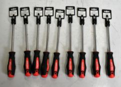 9x Contractor 1st slot 8x200mm screwdrivers
