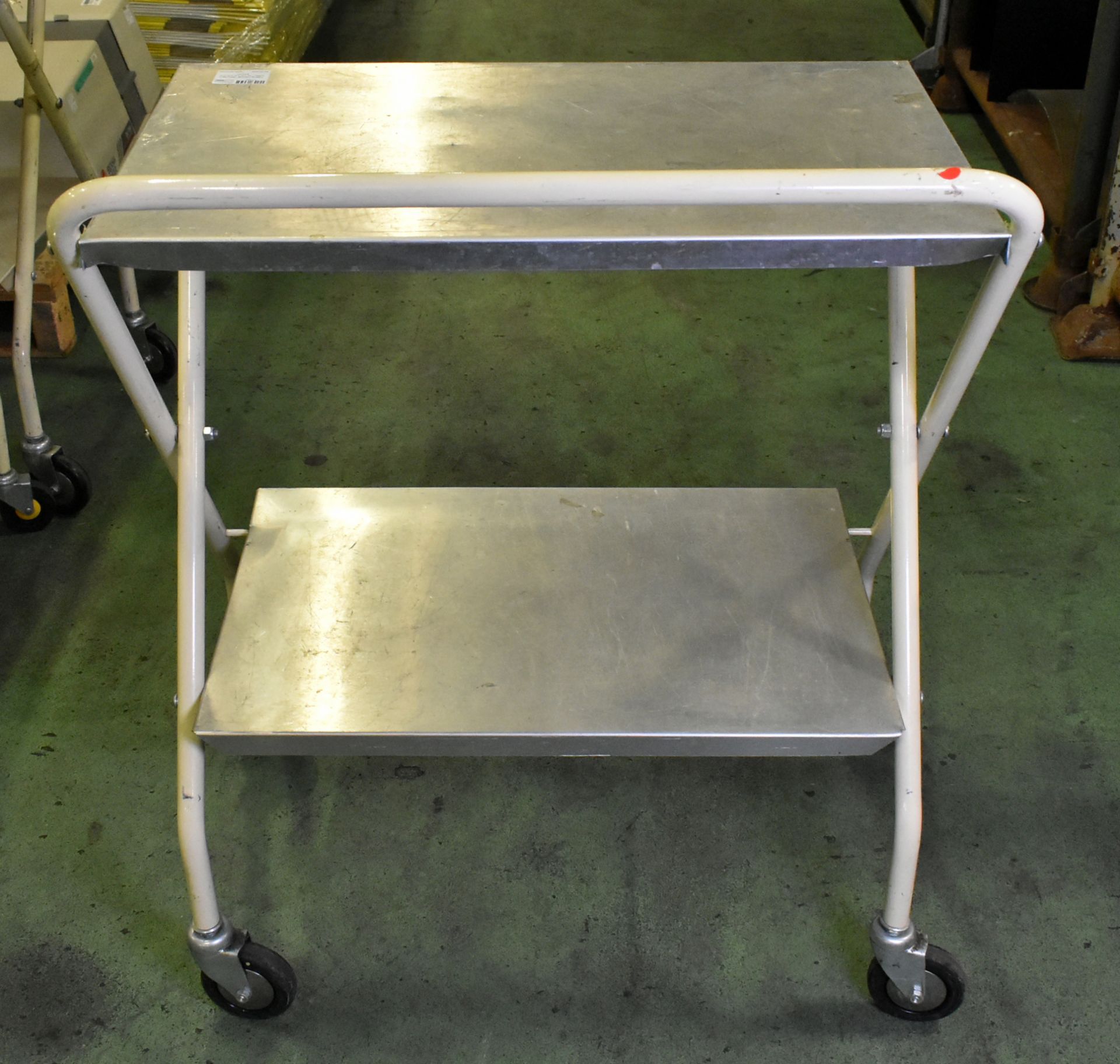 2x Folding medical instrument trolleys - W 770 x D 470 x H 910mm - Image 7 of 7