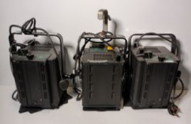 3x Strand Lighting Cantata fresnels - GX9.5 base with barndoor - 2400W - W 300 x D 250 x H 530mm