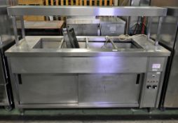 EMH 15928 stainless steel hot cupboard with bain marie top - W 1800 x D 750 x H 1330