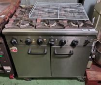 Glen Dimplex Titan 90LP 444449439 stainless steel 6 burner gas oven range - W 900 x D 825 x H 920mm