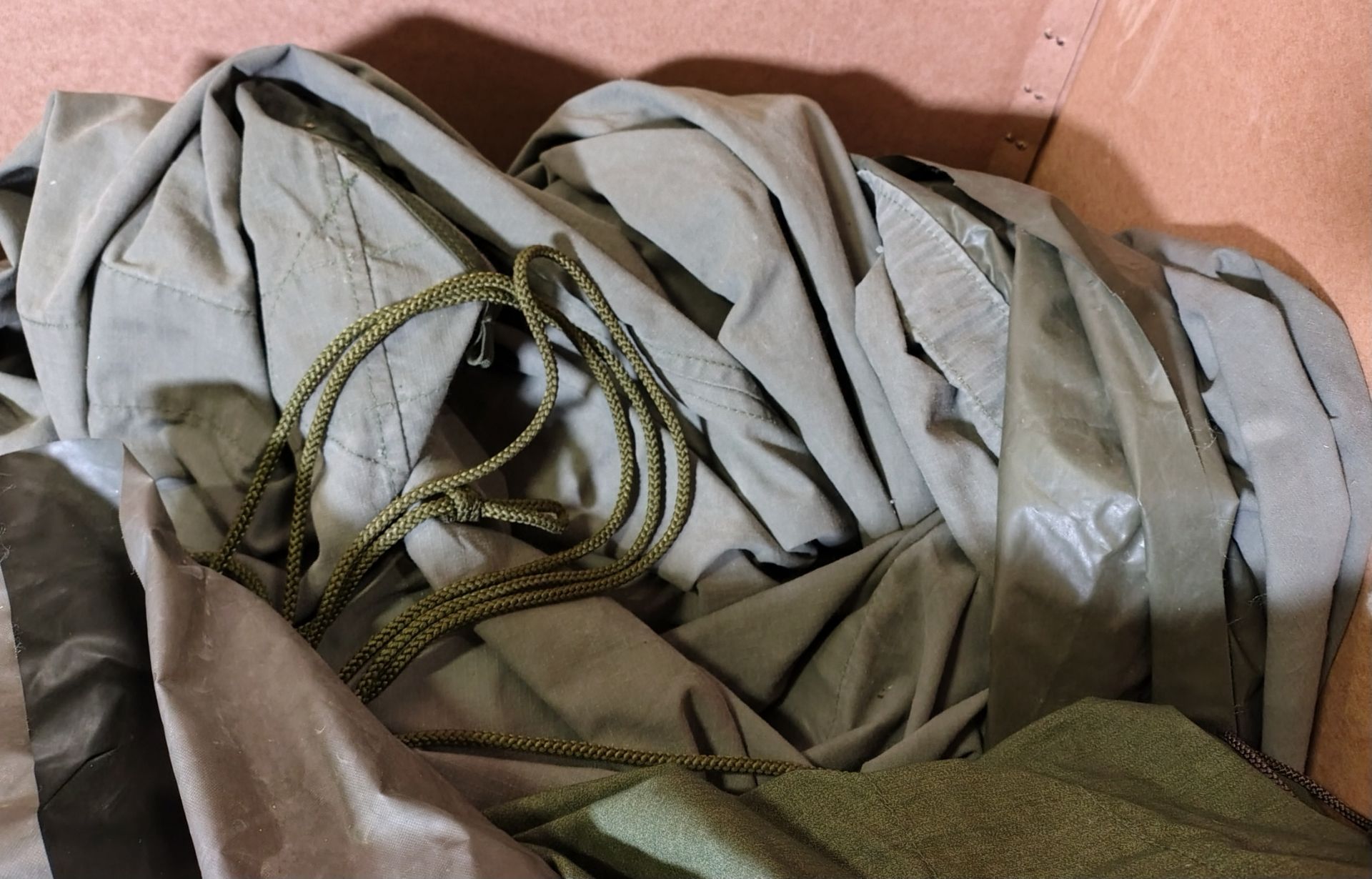 British forces arctic tea pi 10 person tent - approximately 180" x 180" - may require repair