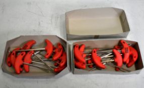 2x boxes of Roebuck Ballpoint hex t-handle wrenches - 5x150mm - 10 units per box