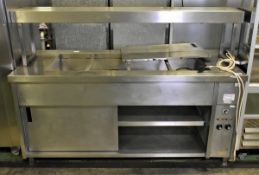 EMH 15928 stainless steel hot cupboard with bain marie top - 1x DOOR NOT ATTACHED