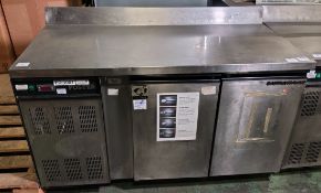 Foster CSCH 1/2 E (J) stainless steel 2 door refrigerated counter with upstand