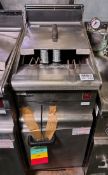 Falcon G350/11 stainless steel single tank twin basket gas fryer - W 350 x D 700 x H 920mm