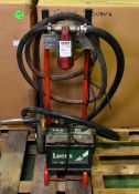 Mobile dual voltage DC diesel pump with hose & Lucas LP069 battery