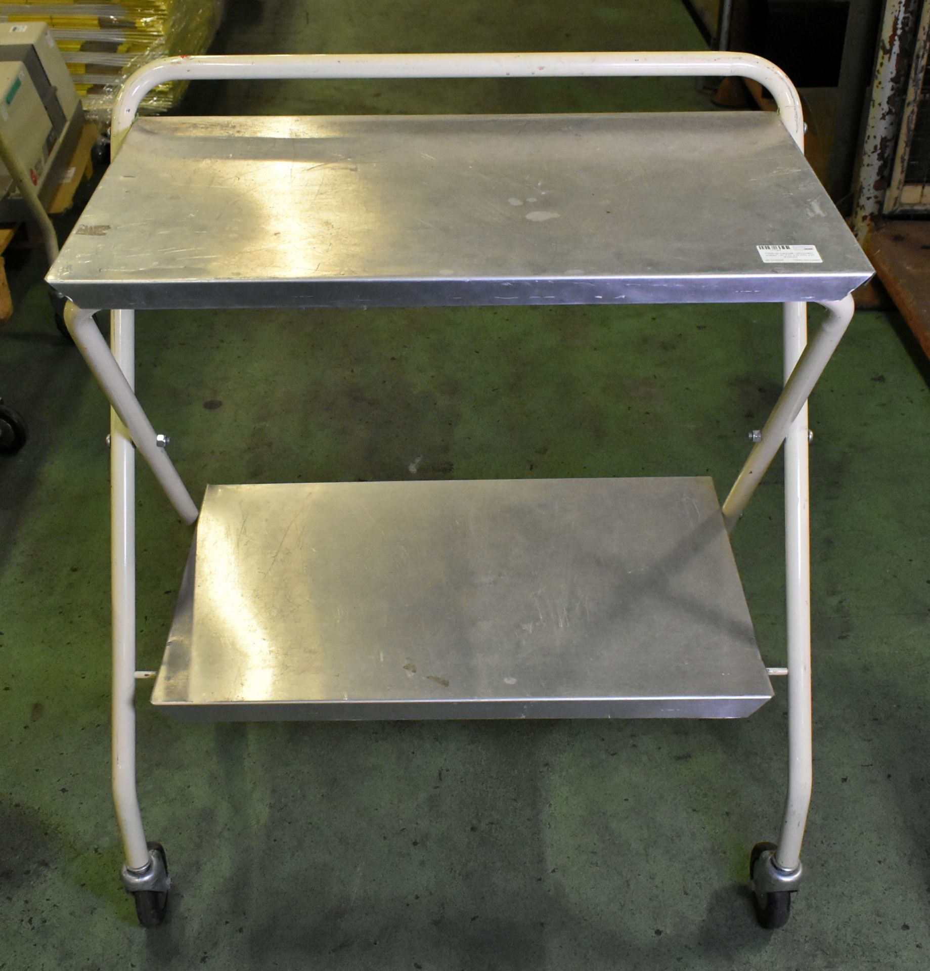 2x Folding medical instrument trolleys - W 770 x D 470 x H 910mm - Image 5 of 7