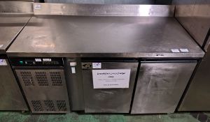 Foster CSCH 1/2 E (J) stainless steel 2 door refrigerated counter with upstand