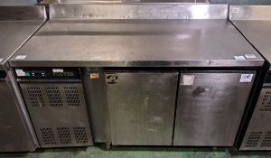 Foster CSCH 1/2 E (J) stainless steel 2 door refrigerated counter with upstand