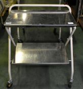 2x Folding medical instrument trolleys - W 770 x D 470 x H 910mm
