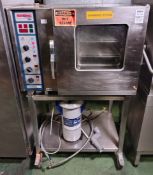 Rational CM 6 stainless steel electric combi oven with stand & Brita Purity 1200 Steam filter