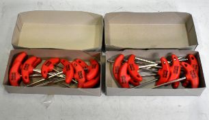 2x boxes of Roebuck Ballpoint hex t-handle wrenches - 5x150mm - 10 units per box