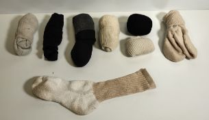 Various mixed socks - various sizes - paired & unpaired - unknown quantity - 179kg