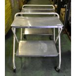 2x Folding medical instrument trolleys - W 770 x D 470 x H 910mm