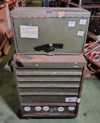 Industrial multi drawer tool trolley with top box - L 750 x W 490 x H 1290mm
