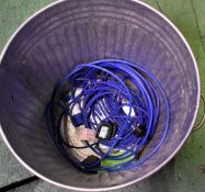 Galvanised bin with 3x 240V extension cables