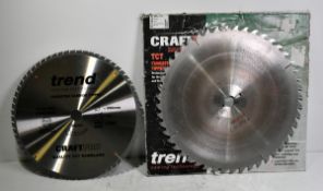 New Trend Craftpro saw blade 350mm and one used Celotex 396mm saw blade