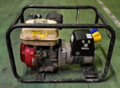 Petrol generator with Honda GX160 engine - output 1x 110V and 1x 240V - L 600 x W 420 x H 420mm