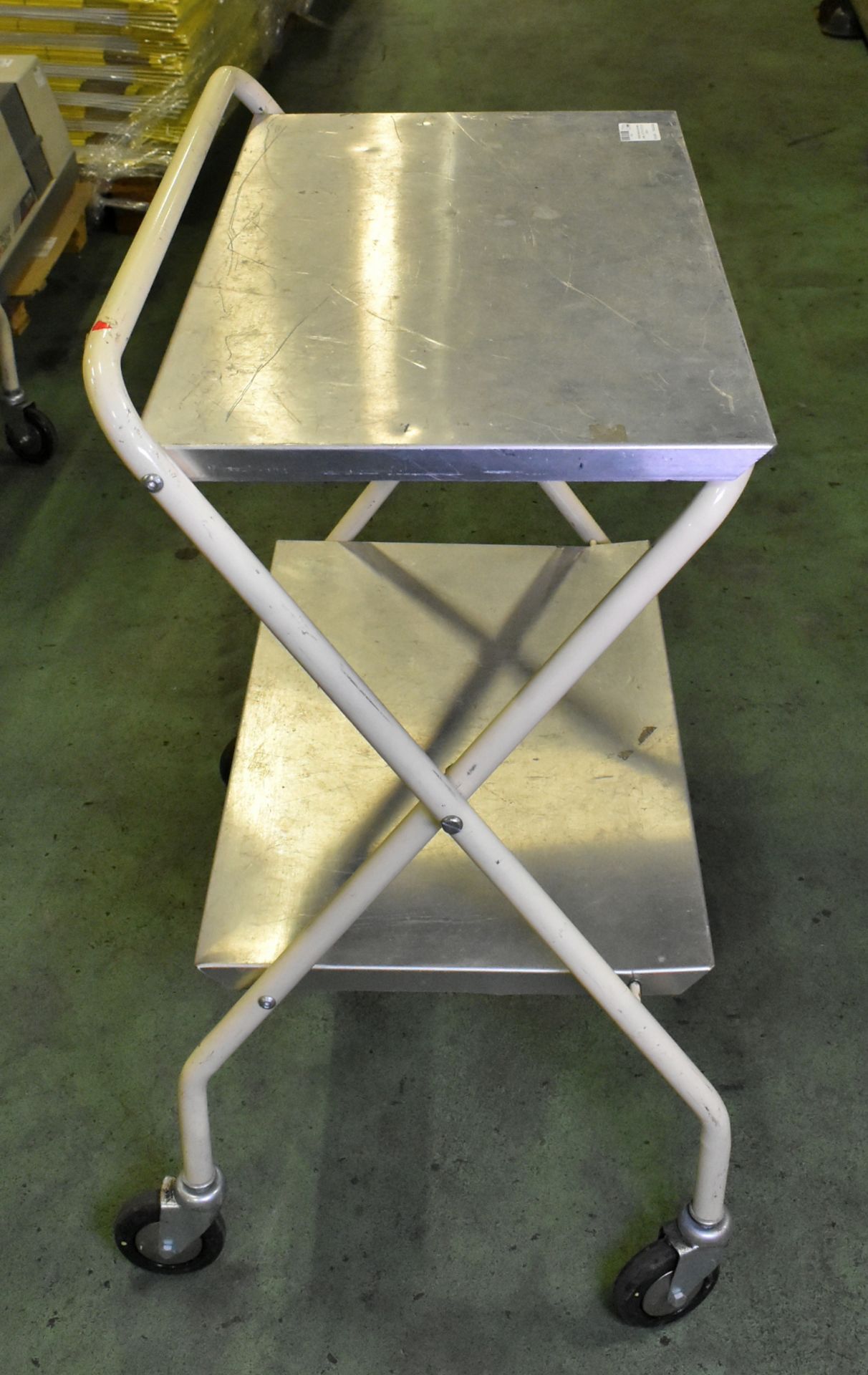 2x Folding medical instrument trolleys - W 770 x D 470 x H 910mm - Image 6 of 7