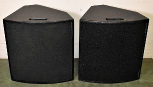 2x Max M15 stage monitors/speakers in flight case on wheels
