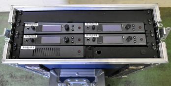 Sennheiser G4 IEM 4 way rack in 5 Star flight case - see full description for component list