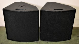 2x Max M15 stage monitors/speakers in flight case on wheels