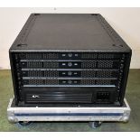 4x G2 Digital W712 1U rack mount PCs with APC 750va smart UPS in 5 star flight case on wheels