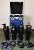 4x Prolight Eclipse HD warm white LED profile with 36 degree lenses kit in 5 star flight case