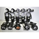 10x ADJ Products Sabre Spot WW 15W LED pinspot lights - 9 with Duratruss clamps