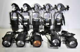 10x ADJ Products Sabre Spot WW 15W LED pinspot lights - 9 with Duratruss clamps