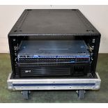 Netgear M4500-48XF8C managed network switch & APC SMT750RMI2UC 750v smart UPS in 5 Star flight case