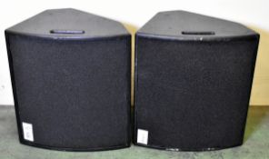 2x Max M15 stage monitors / speakers in flight case on wheels