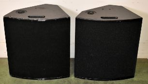 2x Max M15 stage monitors / speakers in flight case on wheels
