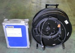 Shieldrock 8K TXRX bi-directional SDI fibre (multimode) convertor kit with fibre optic cable drum
