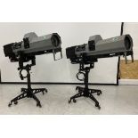 2x Lycian M2 Long Throw Followspot with electric ballast. Stand in separate case