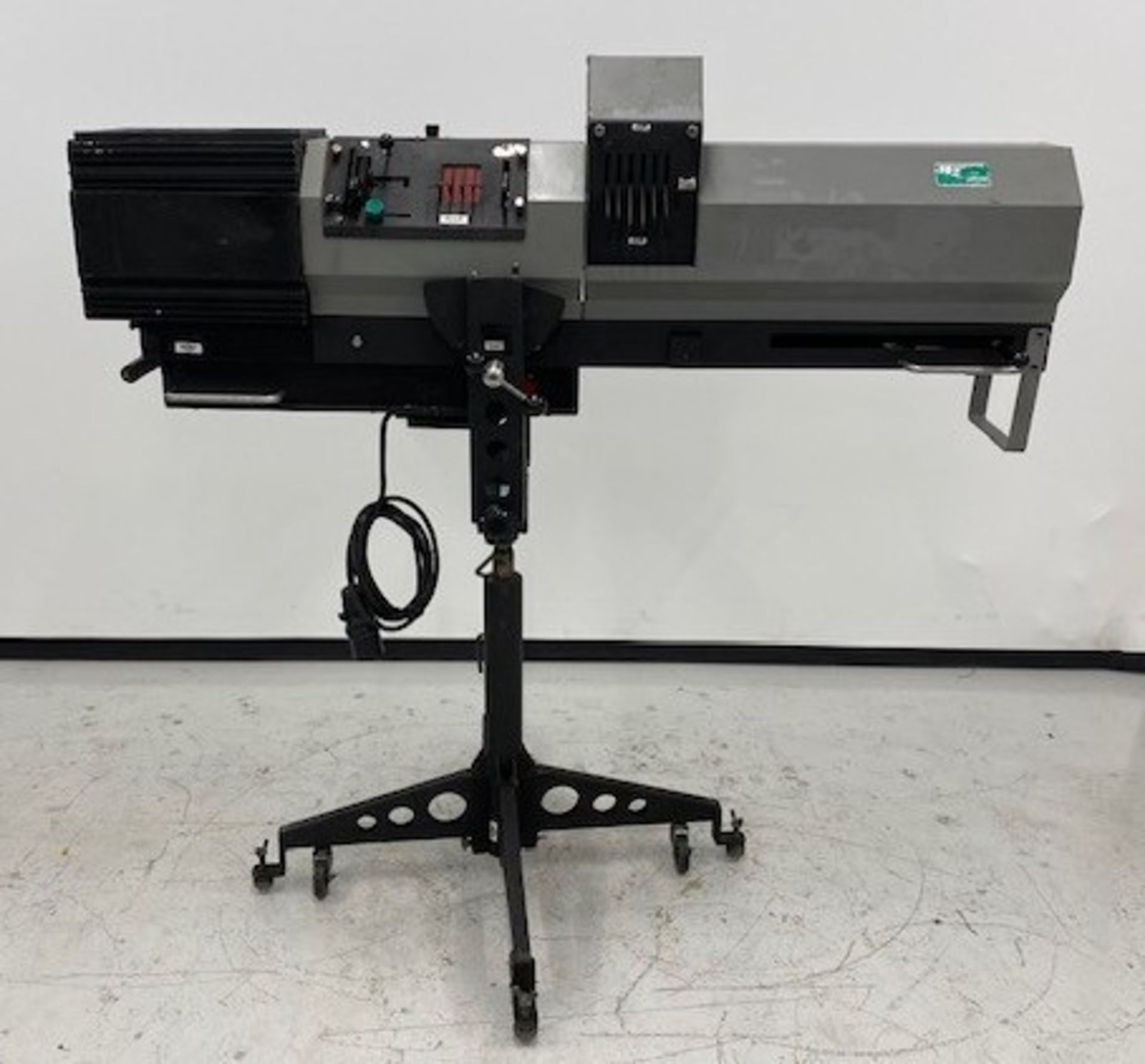 2x Lycian M2 Long Throw Followspot with electric ballast. Stand in separate case - Image 4 of 7