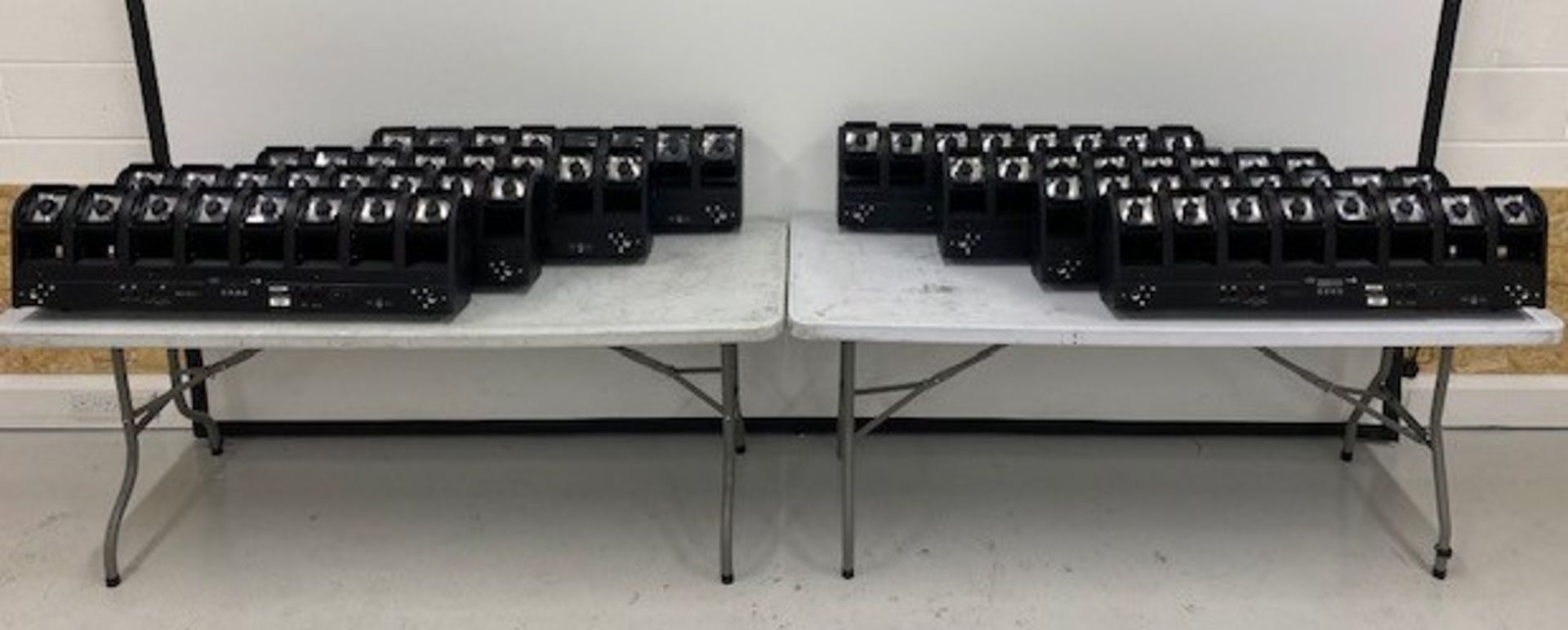 2 cases containing 8x Clay Paky Volero Wave. c/w omega brackets. Each case 148.6kg, 122 x 60 x 88 cm