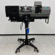 2x Lycian M2 Medium Throw Followspot with electric ballast. c/w stand and flight case.