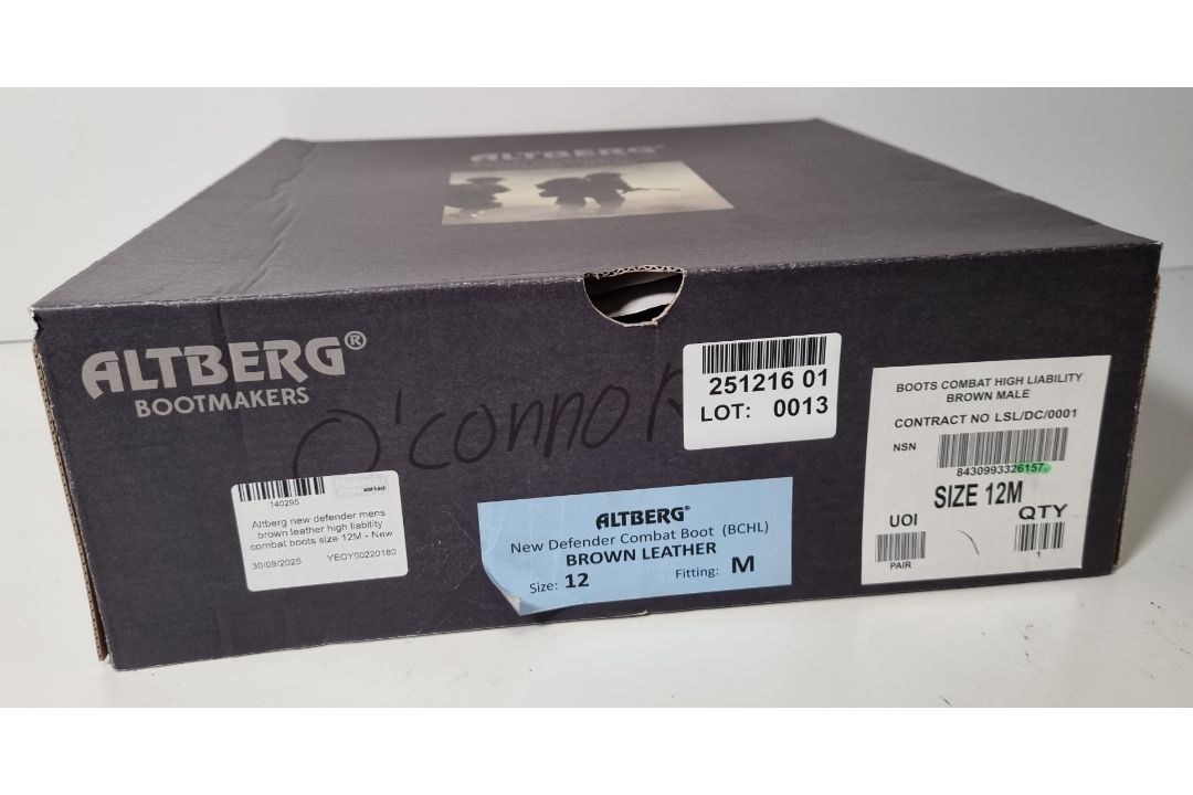 Altberg new defender mens brown leather high liability combat boots size 12M - Image 6 of 8