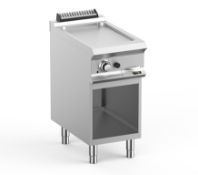 Hobart HEFTBG74AL smooth griddle on open cupboard - serial number 1340657 - new